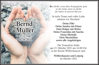 Traueranzeige von Bernd Müller von Südthüringer Presse
