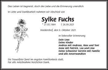 Traueranzeige von Sylke Fuchs von Frankenpost