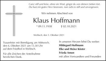 Traueranzeige von Klaus Hoffmann von Neue Presse Coburg
