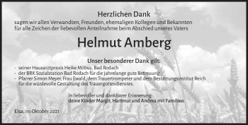 Traueranzeige von Helmut Amberg von Südthüringer Presse