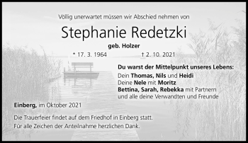 Traueranzeige von Stephanie Redetzki von Neue Presse Coburg