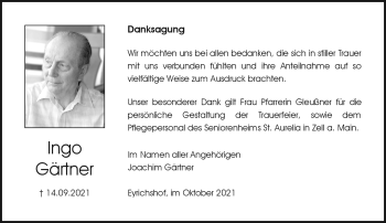 Traueranzeige von Ingo Gärtner von Neue Presse Coburg