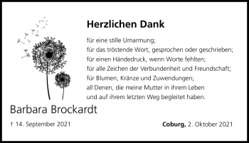 Traueranzeige von Barbara Brockardt von Neue Presse Coburg