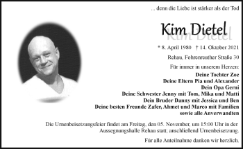 Traueranzeige von Kim Dietel von Frankenpost