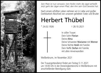 Traueranzeige von Herbert Thübel von Neue Presse Coburg