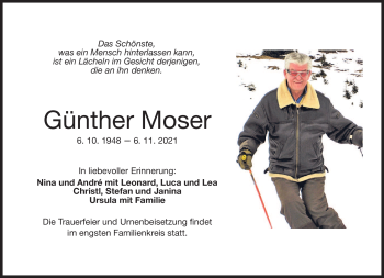 Traueranzeige von Günther Moser von Neue Presse Coburg