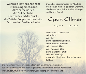 Traueranzeige von Egon Ellmer von Südthüringer Presse