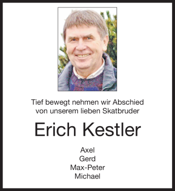 Traueranzeige von Erich Kästler von Neue Presse Coburg