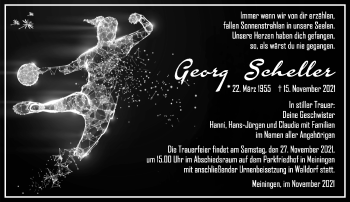Traueranzeige von Georg Scheller von Südthüringer Presse