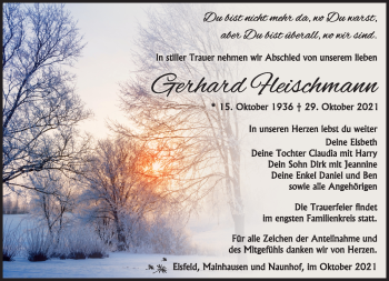 Traueranzeige von Gerhard Fleischmann von Südthüringer Presse