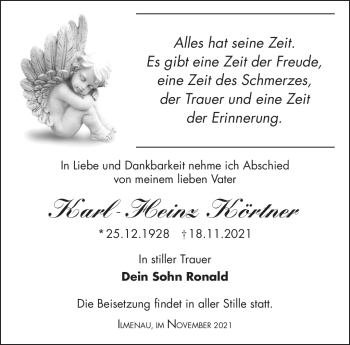 Traueranzeige von Karl-Heinz Körtner von Südthüringer Presse