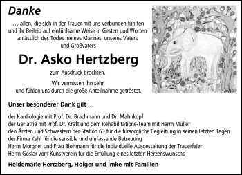 Traueranzeige von Asko Hertzberg von Neue Presse Coburg