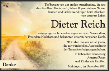 Traueranzeige von Dieter Reich von Südthüringer Presse