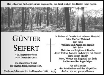 Traueranzeige von Günter Seifert von Südthüringer Presse
