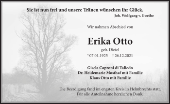 Traueranzeige von Erika Otto von Frankenpost