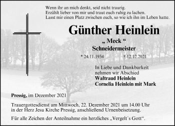 Traueranzeige von Günther Heinlein von Neue Presse Coburg
