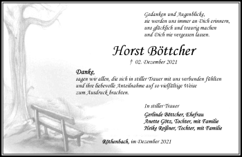Traueranzeige von Horst Böttcher von Frankenpost
