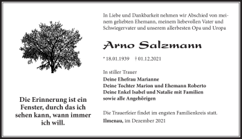Traueranzeige von Arno Salzmann von Südthüringer Presse