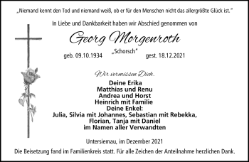 Traueranzeige von Georg Morgenroth von Neue Presse Coburg