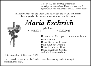 Traueranzeige von Maria Eschrich von Neue Presse Coburg