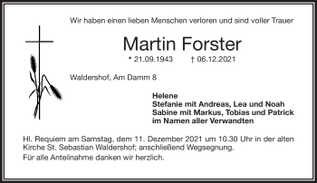 Traueranzeige von Martin Forster von Frankenpost