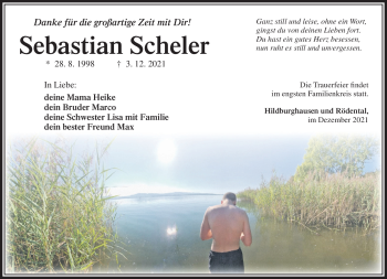 Traueranzeige von Sebastian Scheler von Südthüringer Presse
