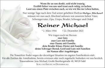 Traueranzeige von Reiner Michael von Südthüringer Presse