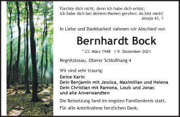 Traueranzeige von Bernhardt Bock von Frankenpost