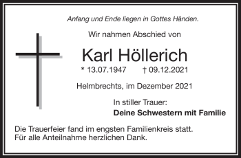 Traueranzeige von Karl Höllerich von Frankenpost