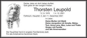 Traueranzeige von Thorsten Leupold von Frankenpost