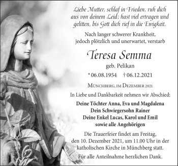 Traueranzeige von Teresa Semma von Frankenpost