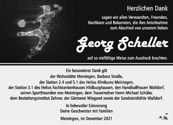 Traueranzeige von Georg Scheller von Südthüringer Presse