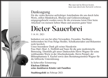 Traueranzeige von Dieter Sauerberei von Südthüringer Presse