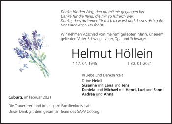 Traueranzeige von Helmut Höllein von Neue Presse Coburg