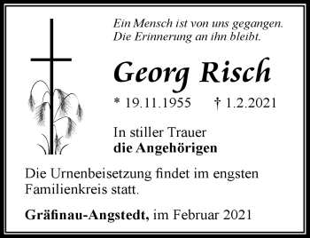 Traueranzeige von Georg Risch von Südthüringer Presse