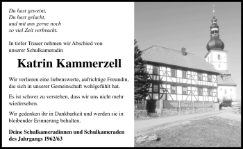 Traueranzeige von Katrin Kammerzell von Südthüringer Presse