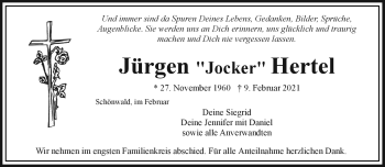Traueranzeige von Jürgen Hertel von Frankenpost