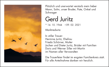 Traueranzeige von Gerd Juritz von Frankenpost