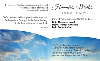 Traueranzeige von Hannelore Müller von Frankenpost