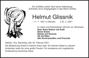 Traueranzeige von Helmut Glissnik von Neue Presse Coburg
