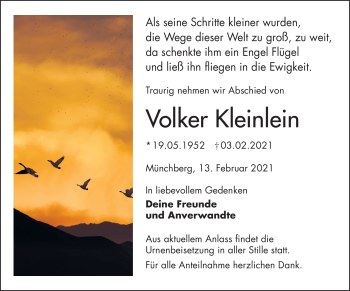Traueranzeige von Volker Kleinlein von Frankenpost