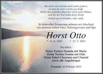 Traueranzeige von Horst Otto von Südthüringer Presse