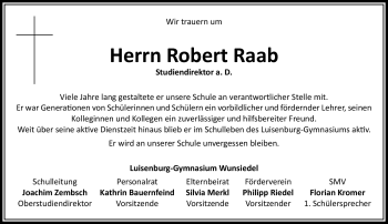 Traueranzeige von Robert Raab von Frankenpost