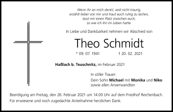 Traueranzeige von Theo Schmidt von Neue Presse Coburg