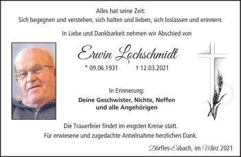 Traueranzeige von Erwin Lochschmidt von Neue Presse Coburg