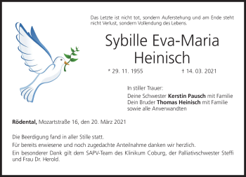 Traueranzeige von Sybille Heinisch von Neue Presse Coburg