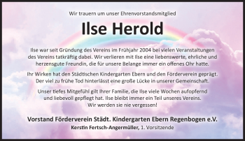 Traueranzeige von Ilse Herold von Neue Presse Coburg