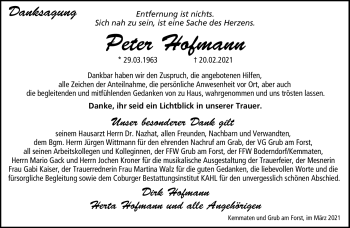 Traueranzeige von Peter Hofmann von Neue Presse Coburg