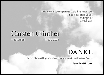 Traueranzeige von Carsten Günther von Neue Presse Coburg