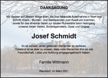 Traueranzeige von Josef Schmidt von Neue Presse Coburg